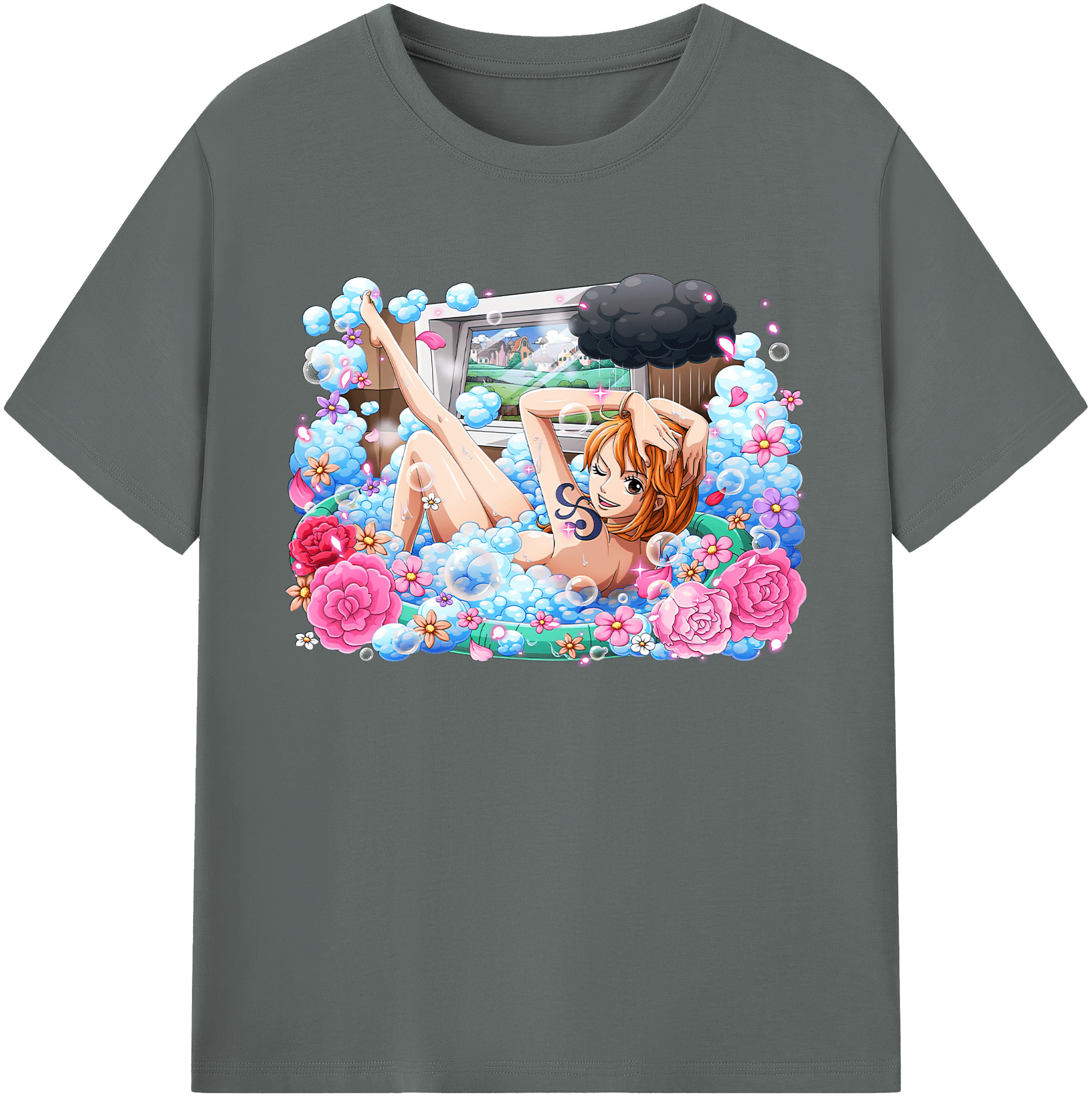 （画像用） ワンピース ナミ ONE PIECE Nami 綿100％ メンズ半袖Tシャツ｜肌触りやわらか＆通気性